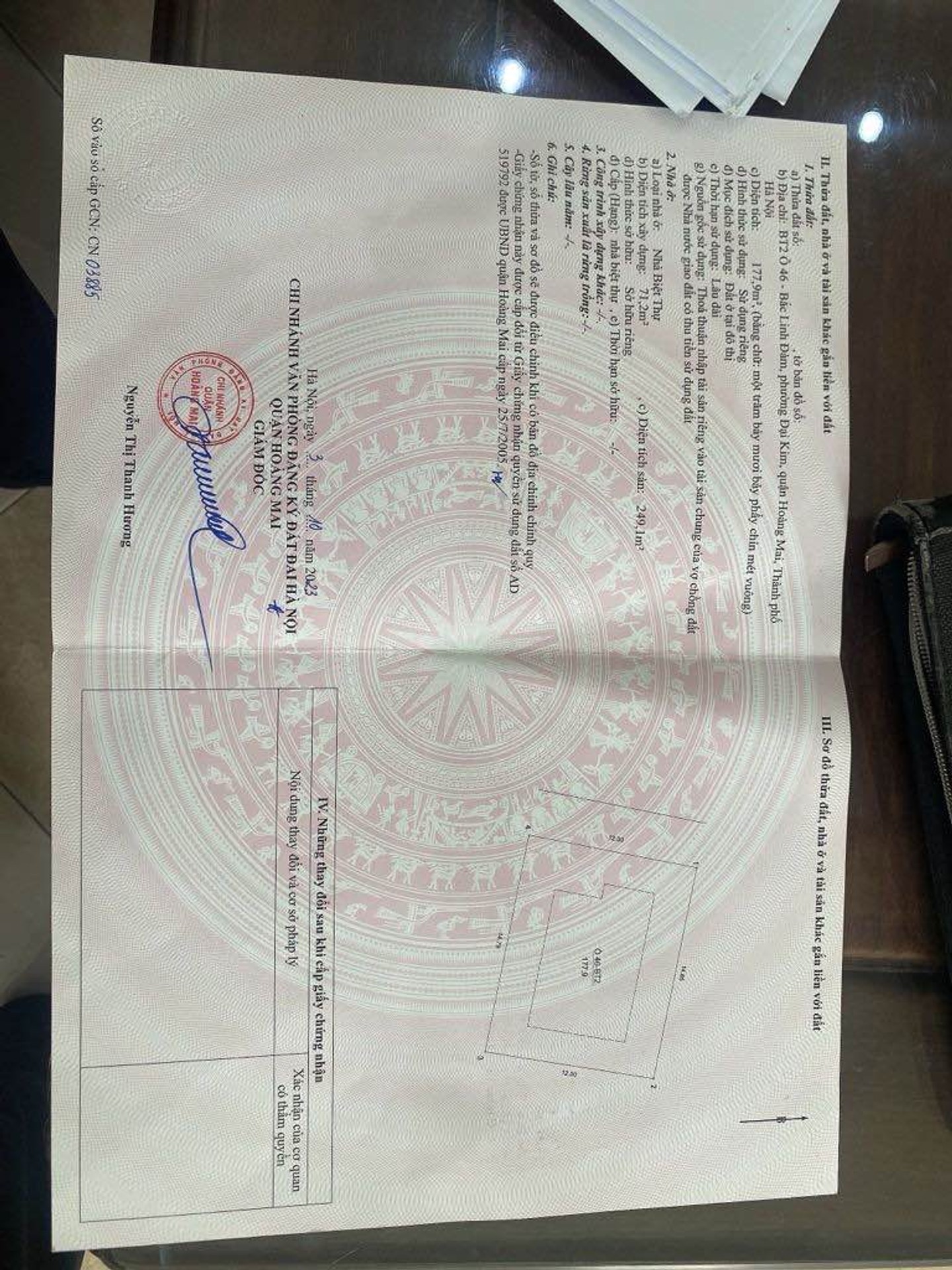 Bán nhà Bắc Linh Đàm - diện tích 180m2 4 tầng - ô tô tránh - giá 48,5 tỷ