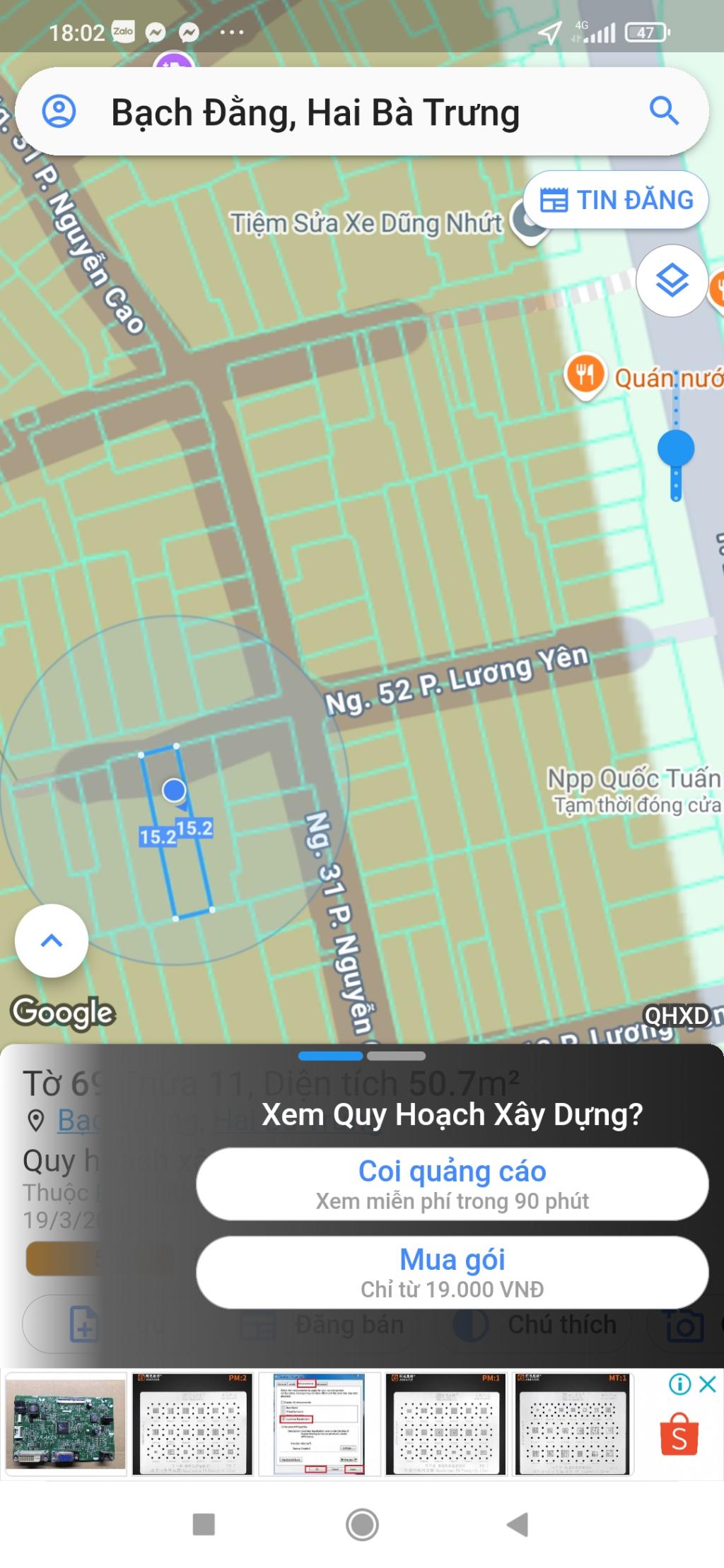 Bán nhà Lương Yên - diện tích 47m2 1 tầng - Nhà cấp 4 - giá 9,6 tỷ