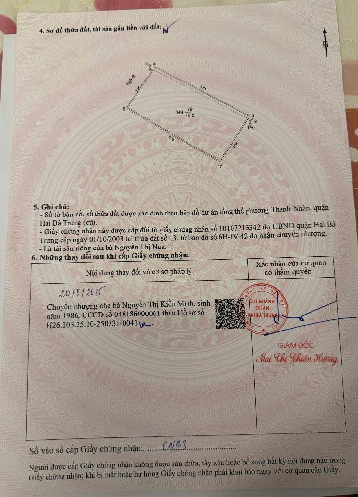 Bán nhà Thanh Nhàn - diện tích 19m2 3 tầng - ngõ xe 3 gác - giá 5 tỷ