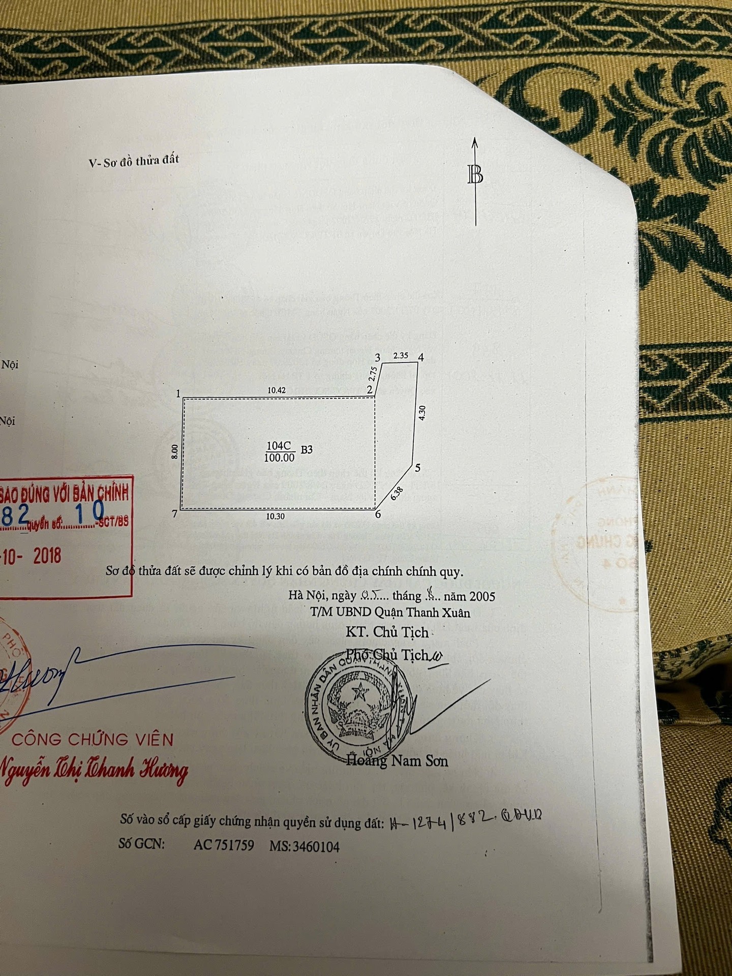 Bán nhà Cự Lộc - diện tích 100m2 4 tầng - Lô góc 2 mặt thoáng - giá 38 tỷ