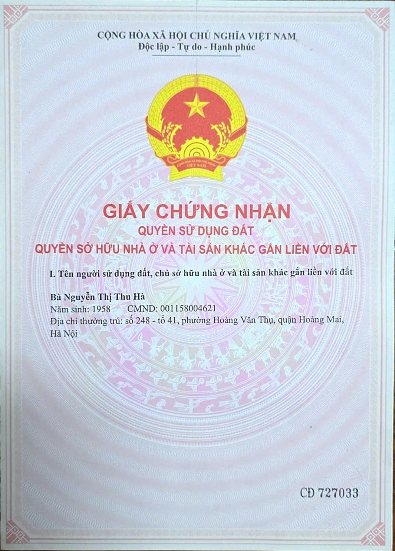 Bán nhà Lĩnh Nam - diện tích 35m2 5 tầng - Ngõ nông, gần chợ - giá 7,5 tỷ