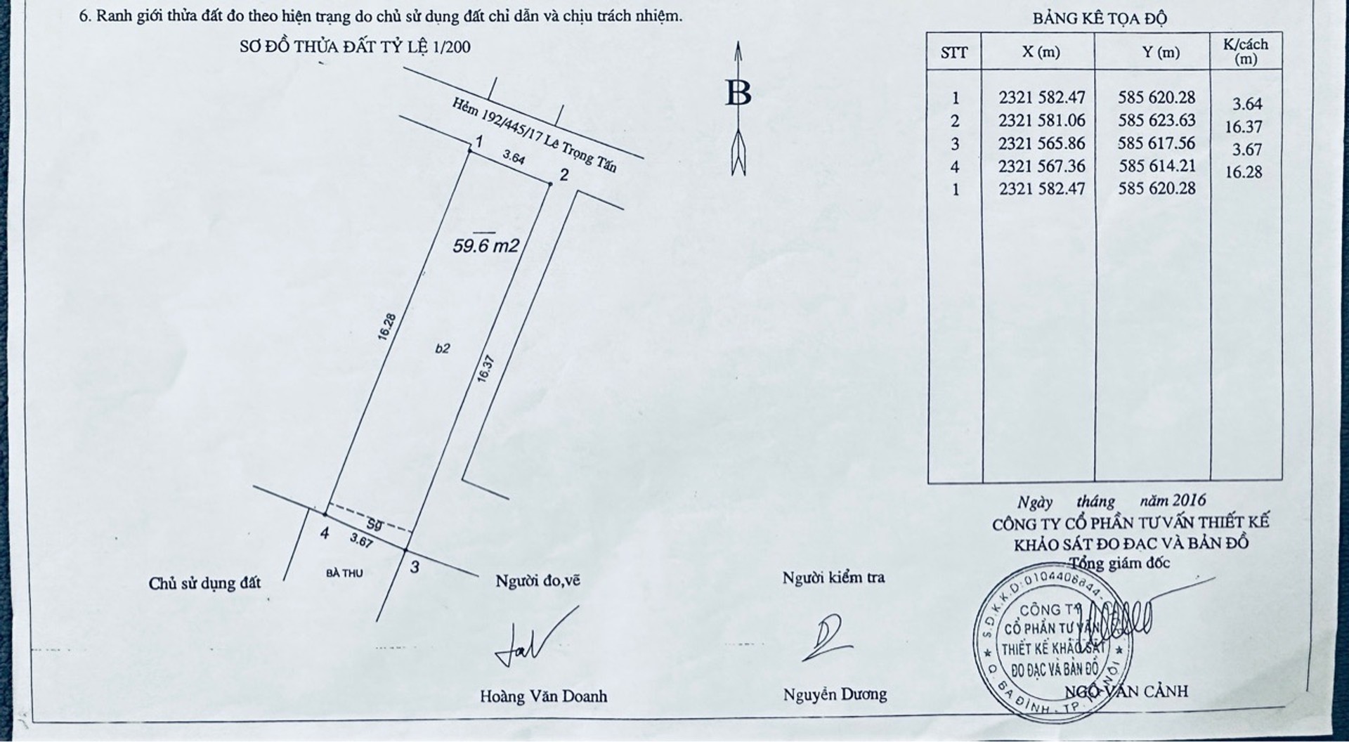 Bán nhà Lê Trọng Tấn - diện tích 59m2 2 tầng - Lô góc, gần ô tô - giá 4 tỷ