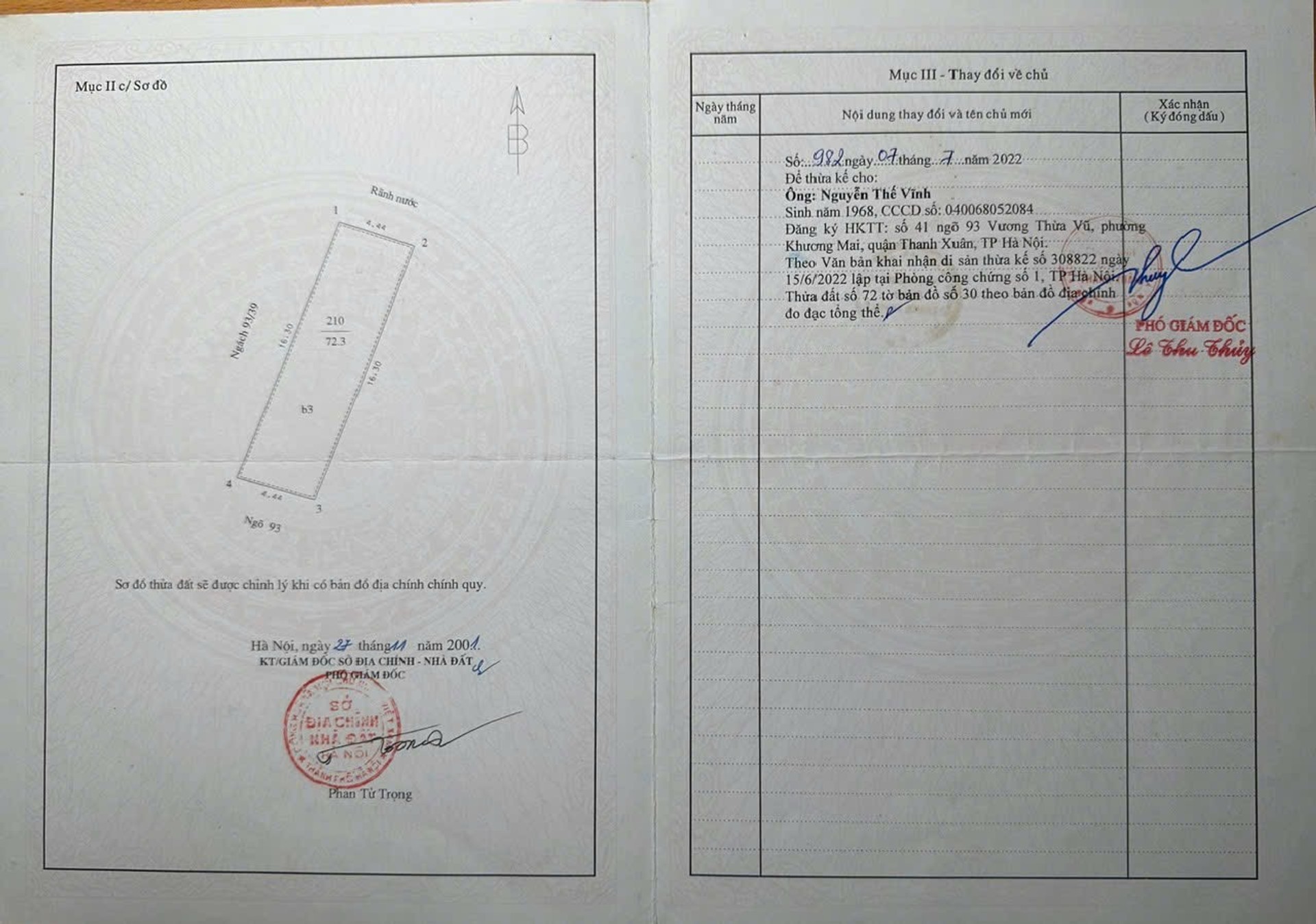 Bán nhà Vương Thừa Vũ - diện tích 76m2 3 tầng - Lô góc 2 mặt thoáng - giá 28,2 tỷ