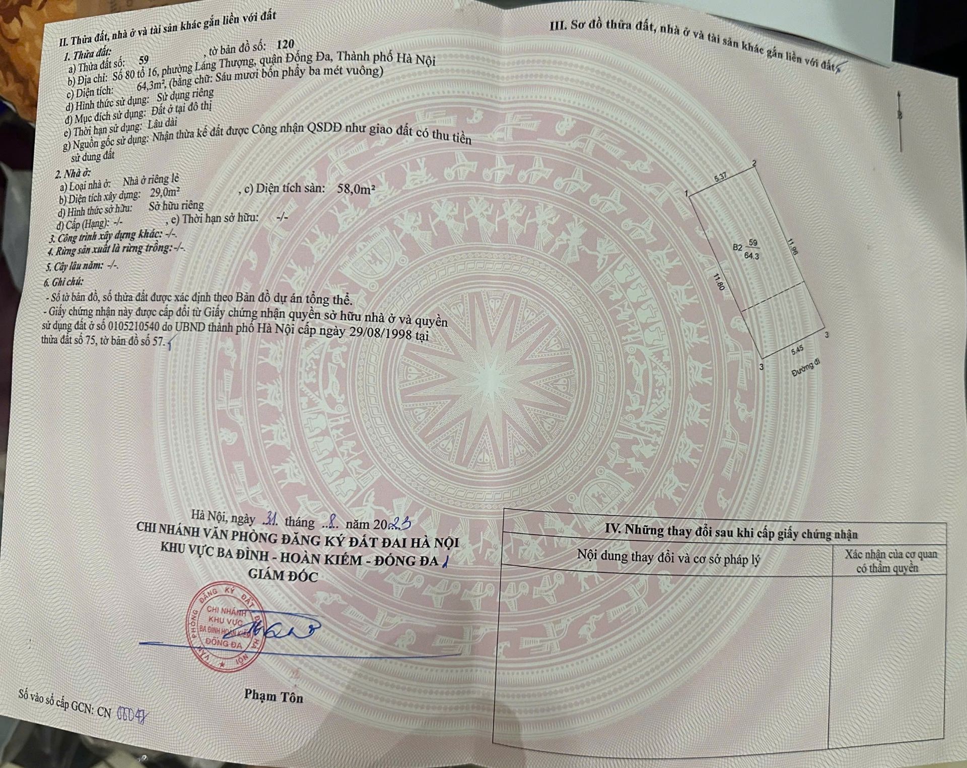 Bán nhà Pháo Đài Láng - diện tích 65m2 3 tầng - Mặt phố cực đẹp - giá 29 tỷ