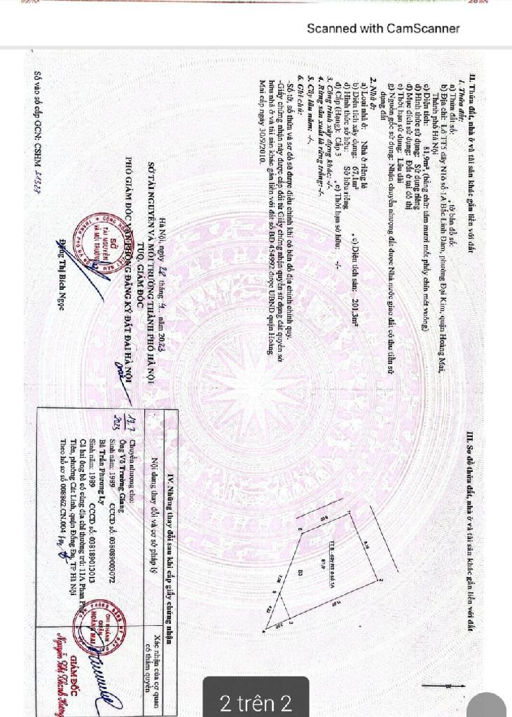 Bán nhà Bắc Linh Đàm - diện tích 108m2 6 tầng - Lô góc 3 mặt tiền - giá 45 tỷ