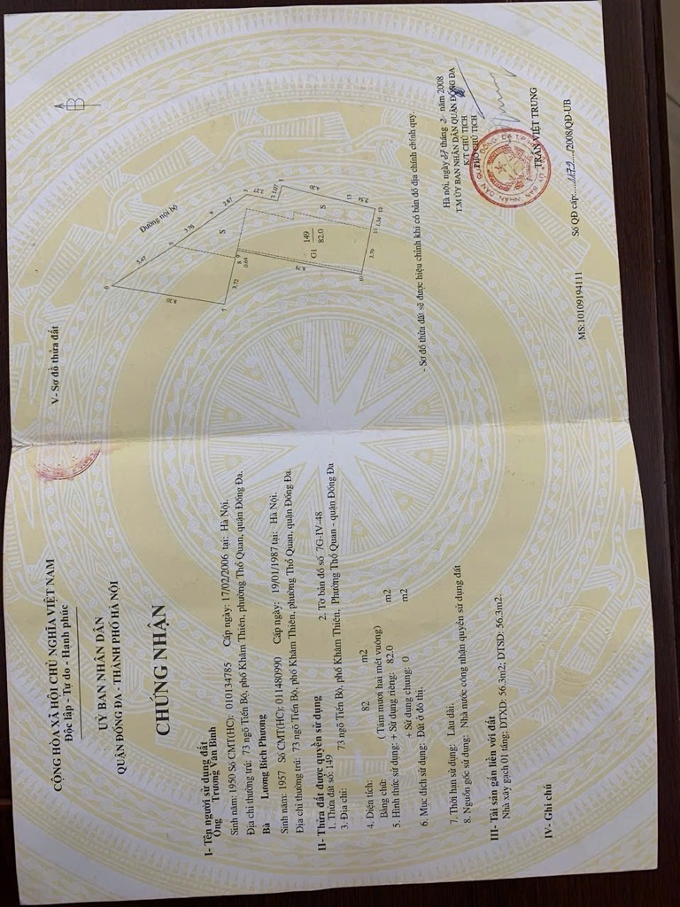 Bán nhà Hồ Văn Chương - diện tích 52m2 6 tầng - Ô tô tránh - giá 27,9 tỷ