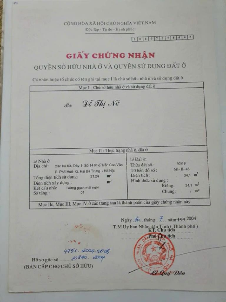 Bán nhà Trần Cao Vân - diện tích 42m2 4 tầng - Nhà 4 tầng chắc chắn, ngõ thoáng - giá 9 tỷ