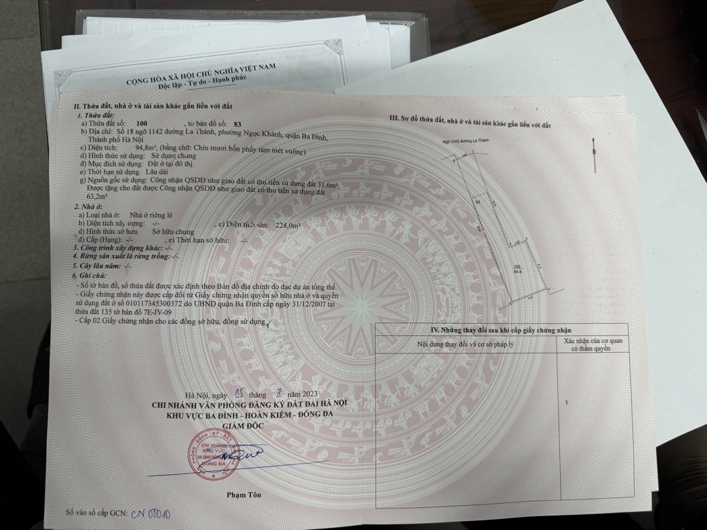 Bán nhà Đê La Thành - diện tích 95m2 4 tầng - ô tô tránh - giá 29 tỷ