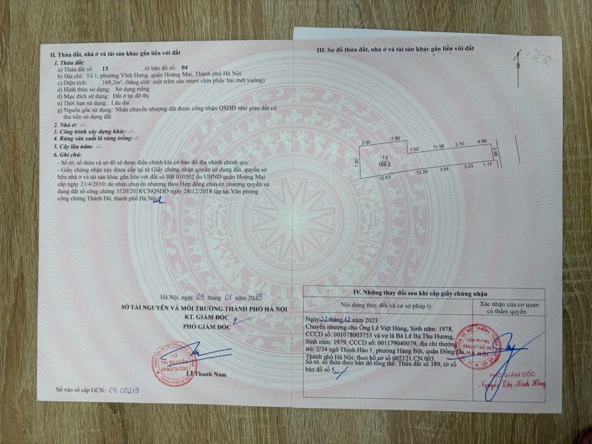 Bán nhà Vĩnh Hưng - diện tích 169m2 1 tầng - Mặt Phố Kinh Doanh - giá 39 tỷ