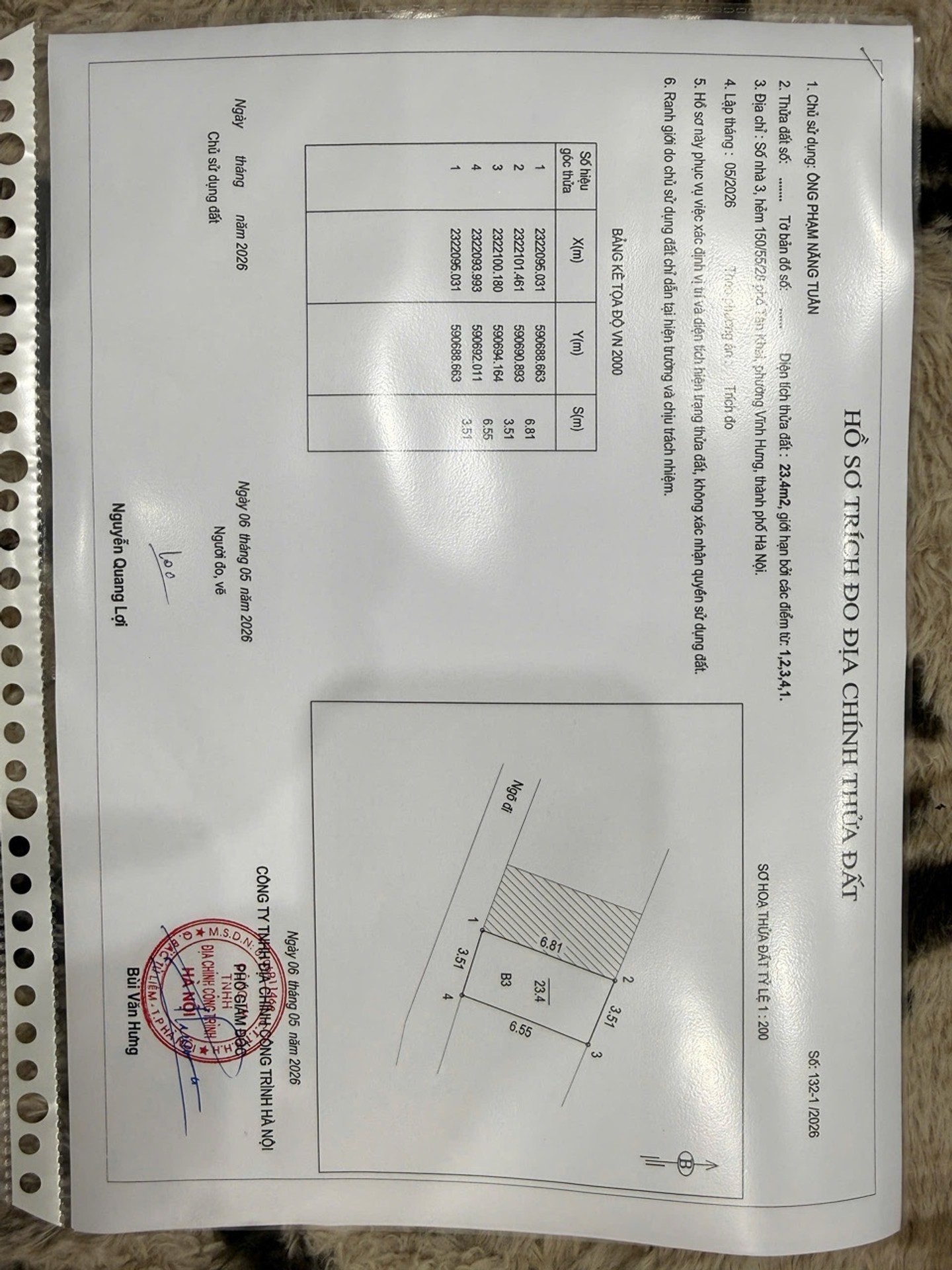 Bán nhà Tân Khai - diện tích 23m2 3 tầng - Ngõ ba gác - giá 3,8 tỷ
