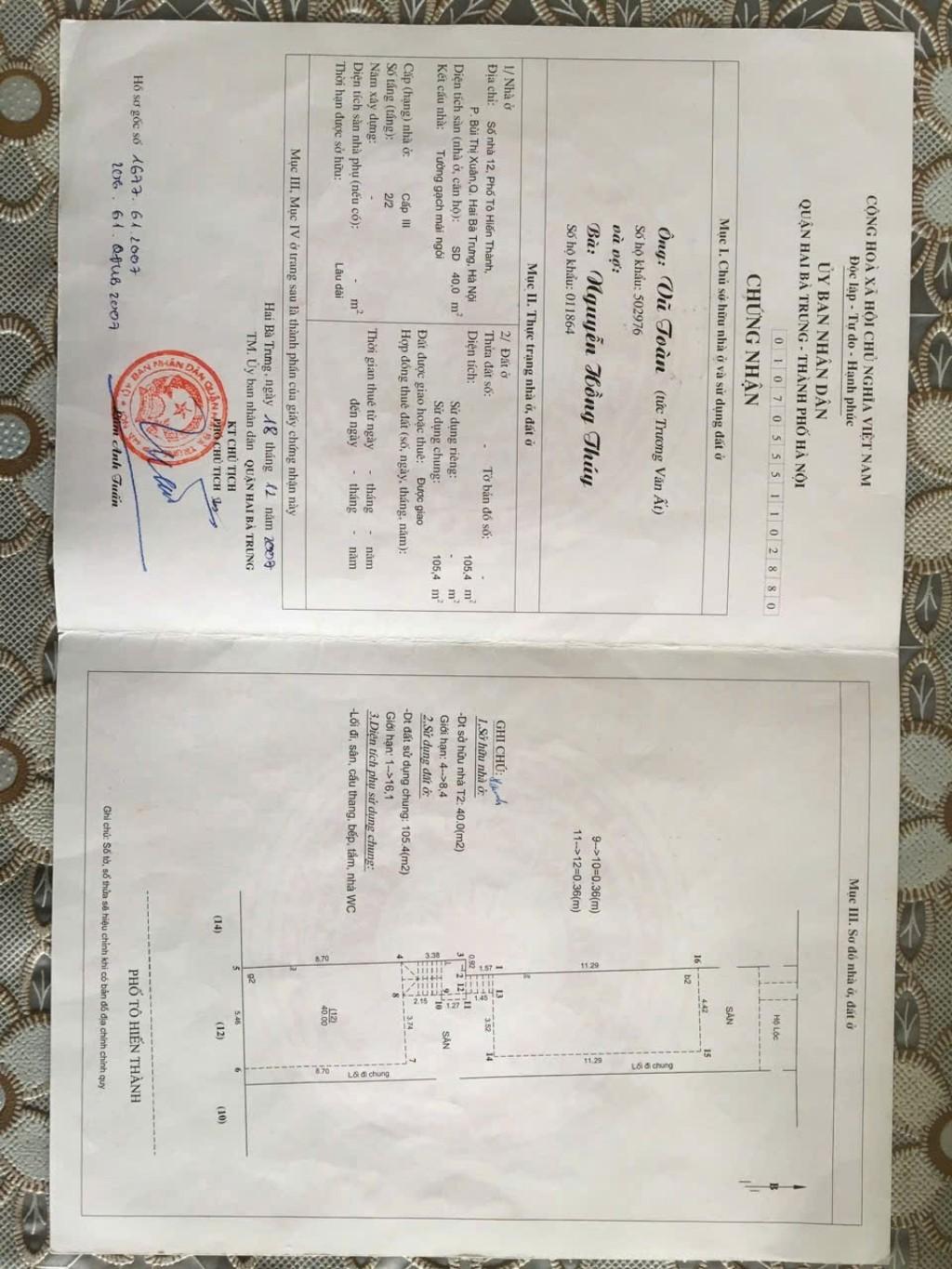 Bán nhà Tô Hiến Thành - diện tích 40m2 1 tầng - Nhà đẹp như khách sạn - giá 8,8 tỷ
