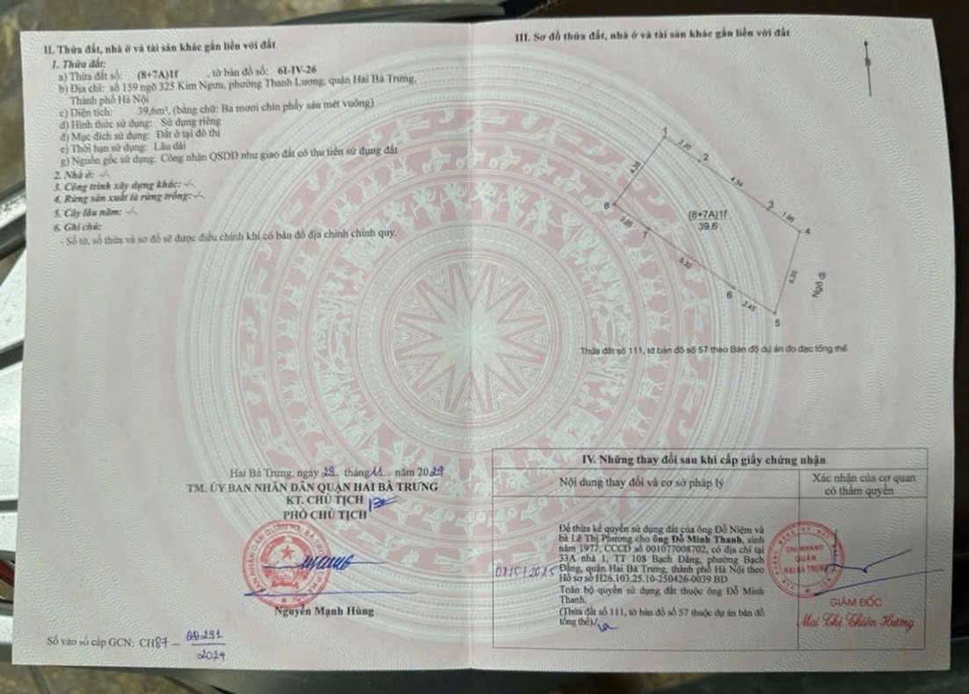 Bán nhà Kim Ngưu - diện tích 39m2 6 tầng - Ô TÔ VÀO NHÀ - giá 13,8 tỷ