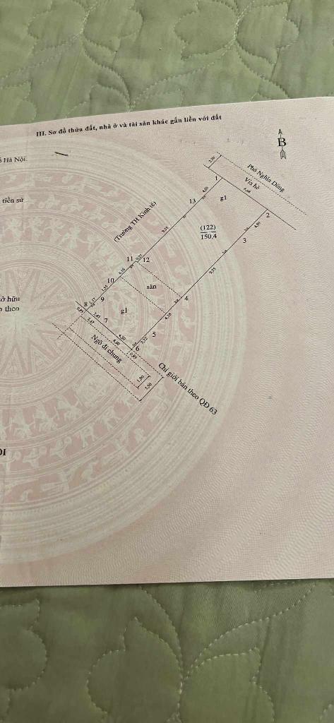 Bán nhà Nghĩa Dũng - diện tích 151m2 4 tầng - Mặt phố kinh doanh tốt - giá 32,5 tỷ