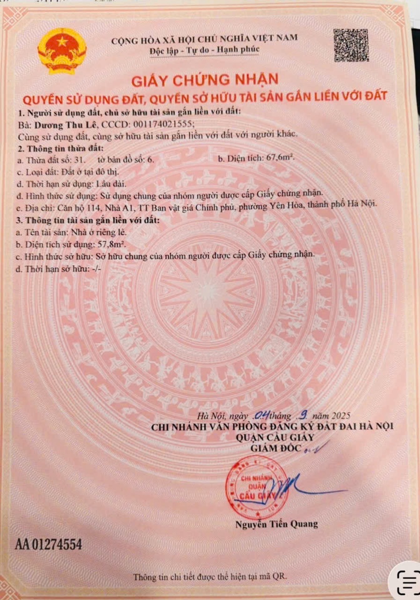 Bán nhà Nguyễn Thị Định - diện tích 78m2 4 tầng - Cực hiếm - giá 44 tỷ
