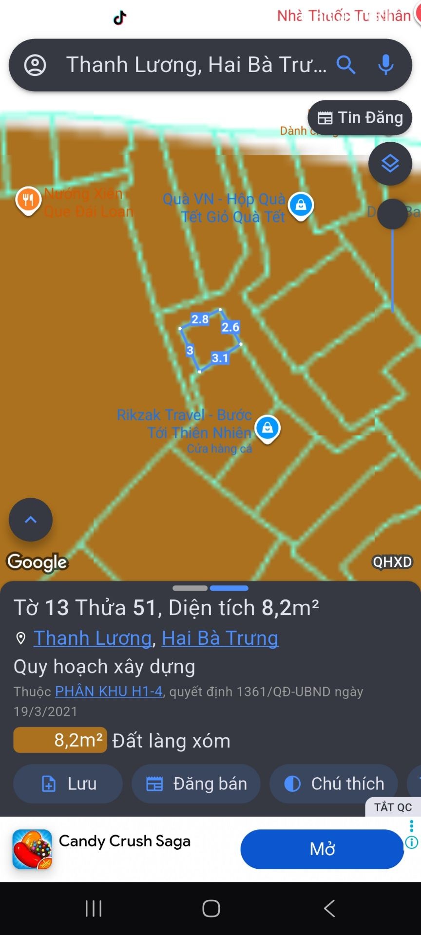 Bán nhà Trần Khát Chân - diện tích 8m2 3 tầng - Lô góc 3 mặt thoáng - giá 1,65 tỷ