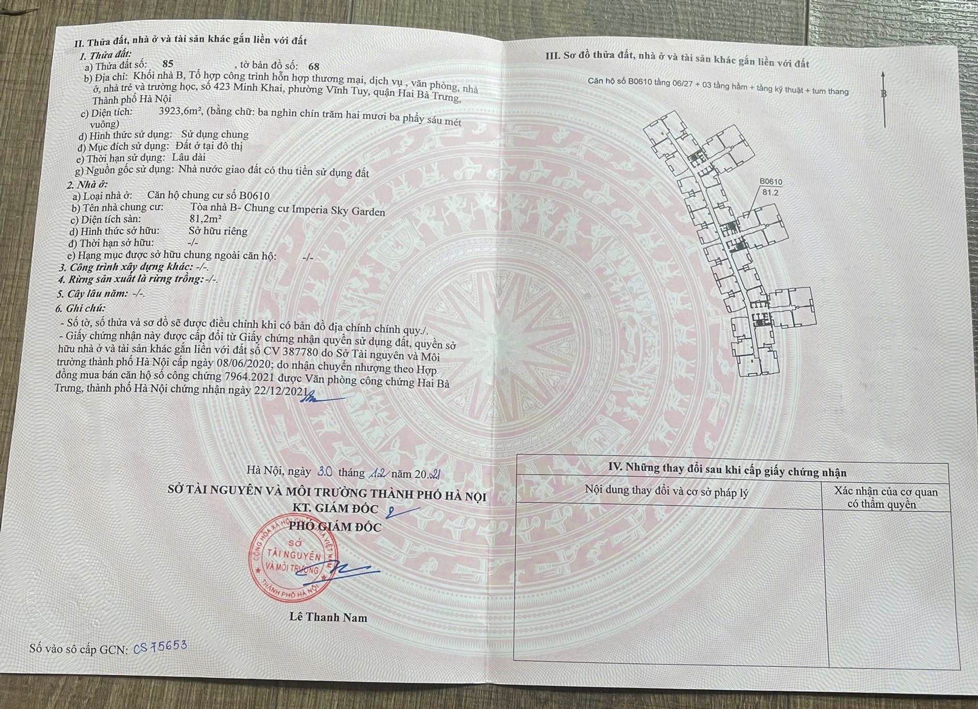 Bán nhà Minh Khai - diện tích 81m2 6 tầng - Căn hộ sang trọng, thoáng đẹp - giá 9,4 tỷ