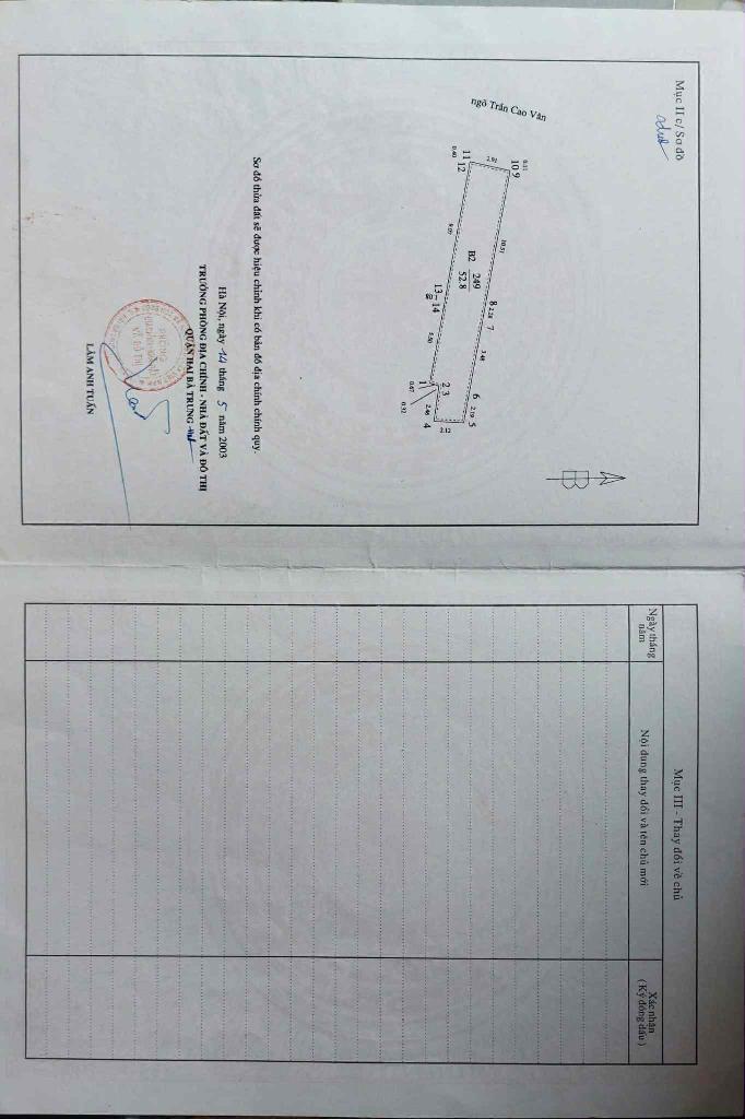 Bán nhà Ngõ Trần Cao Vân - diện tích 53m2 3 tầng - Lô góc thoáng - giá 27,9 tỷ