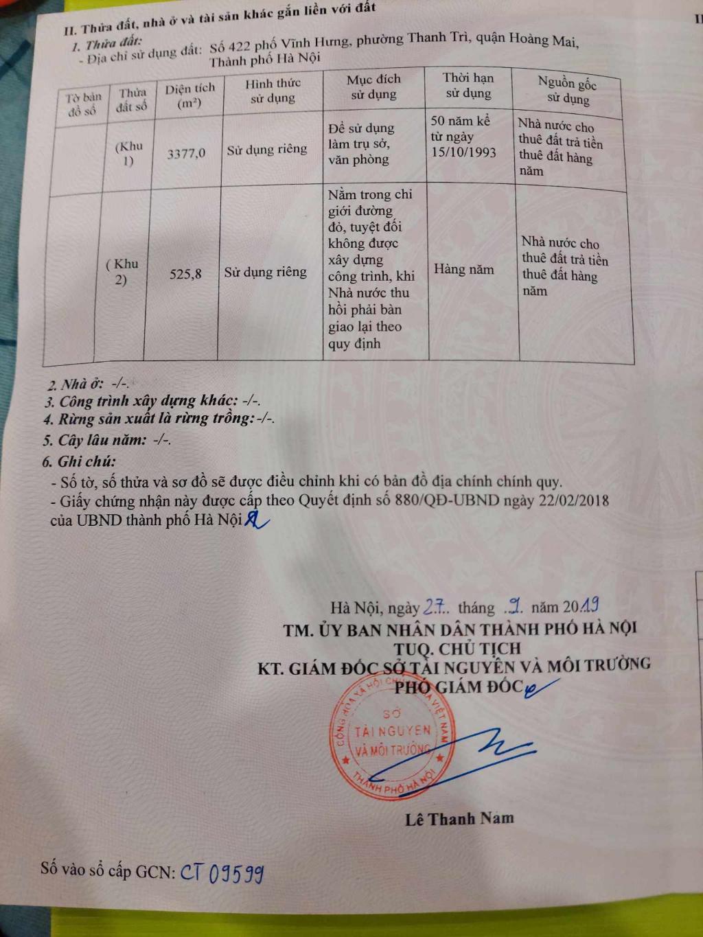 Bán nhà Vĩnh Hưng - diện tích 3777m2 2 tầng - Lô góc 3 mặt thoáng - giá 350 tỷ