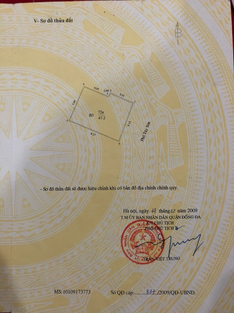 Bán nhà Tây Sơn - diện tích 47.2m2 6 tầng - Mặt phố vỉa hè rộng - giá 38 tỷ