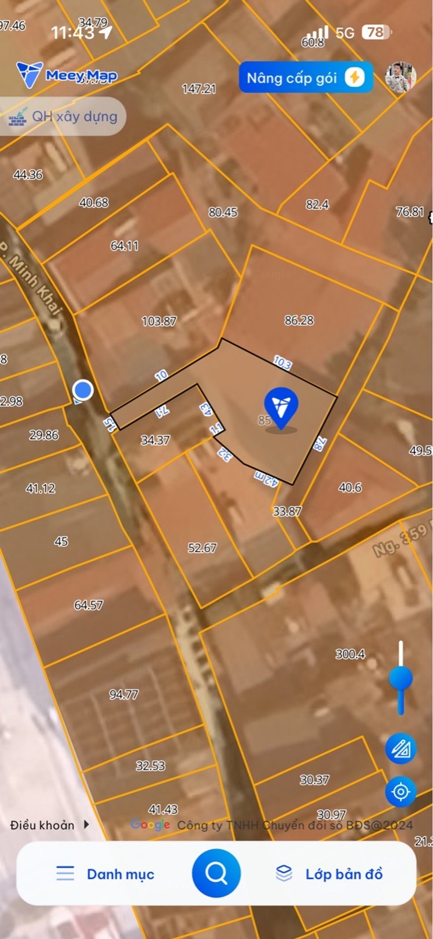 Bán nhà Minh Khai - diện tích 79m2 1 tầng - Mảnh đất vàng - giá 12,9 tỷ