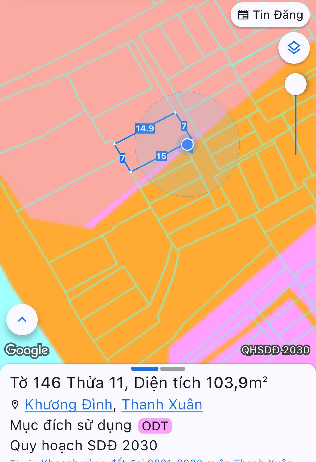 Bán nhà Vũ Tông Phan - diện tích 105m2 4 tầng - ô tô đỗ cửa - giá 35 tỷ