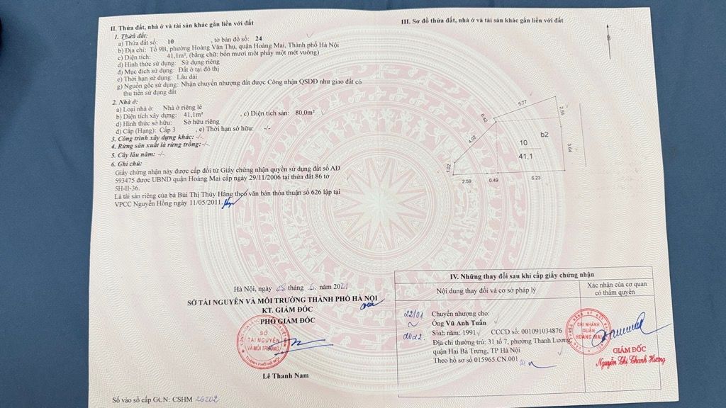 Bán nhà Ngõ 106 - diện tích 41m2 3 tầng - Nhà dân xây 3 tầng cũ - giá 7,3 tỷ