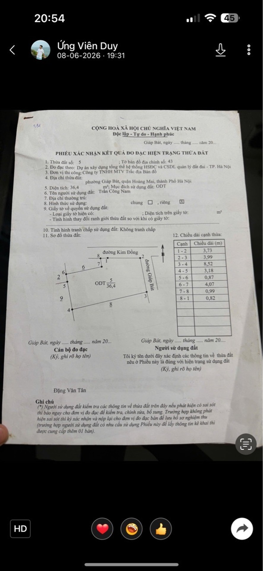 Bán nhà Kim Đồng - diện tích 36m2 3 tầng - Lô góc 2 mặt tiền - giá 21,68 tỷ