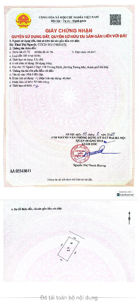 Bán nhà Trương Định - diện tích 40m2 3 tầng - Ngõ ba gác - giá 9,2 tỷ