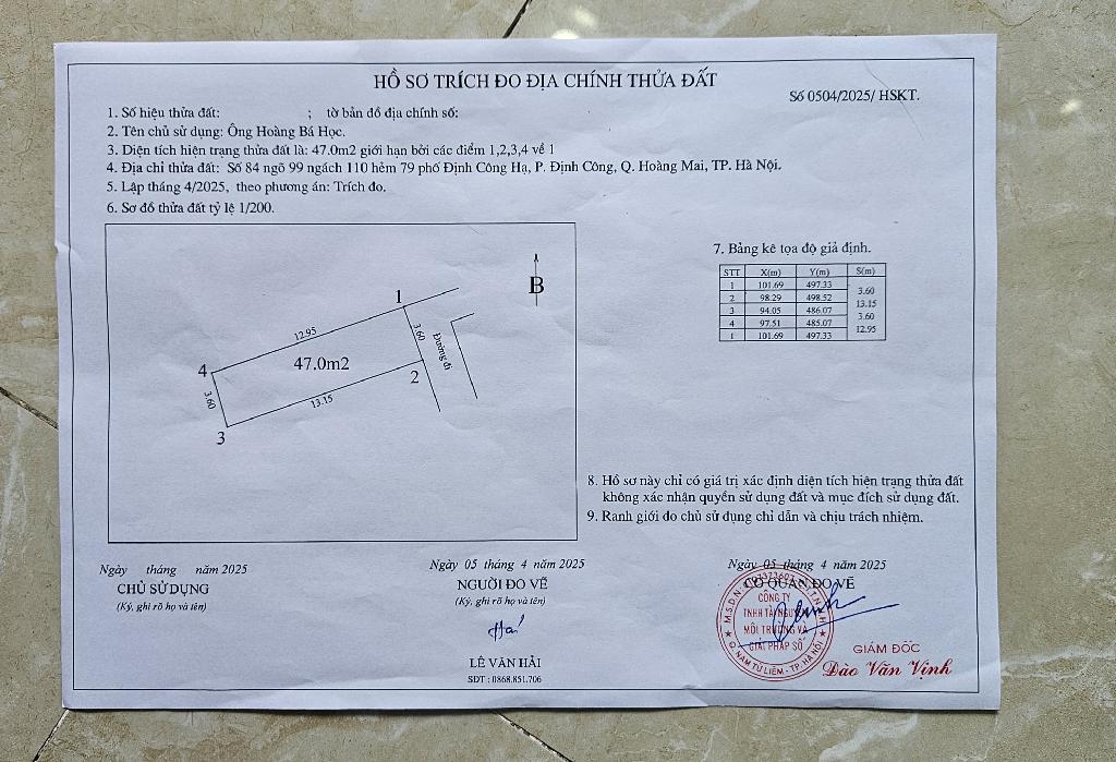 Bán nhà Định Công Hạ - diện tích 47m2 2 tầng - Nhà đẹp hiếm có - giá 3 tỷ