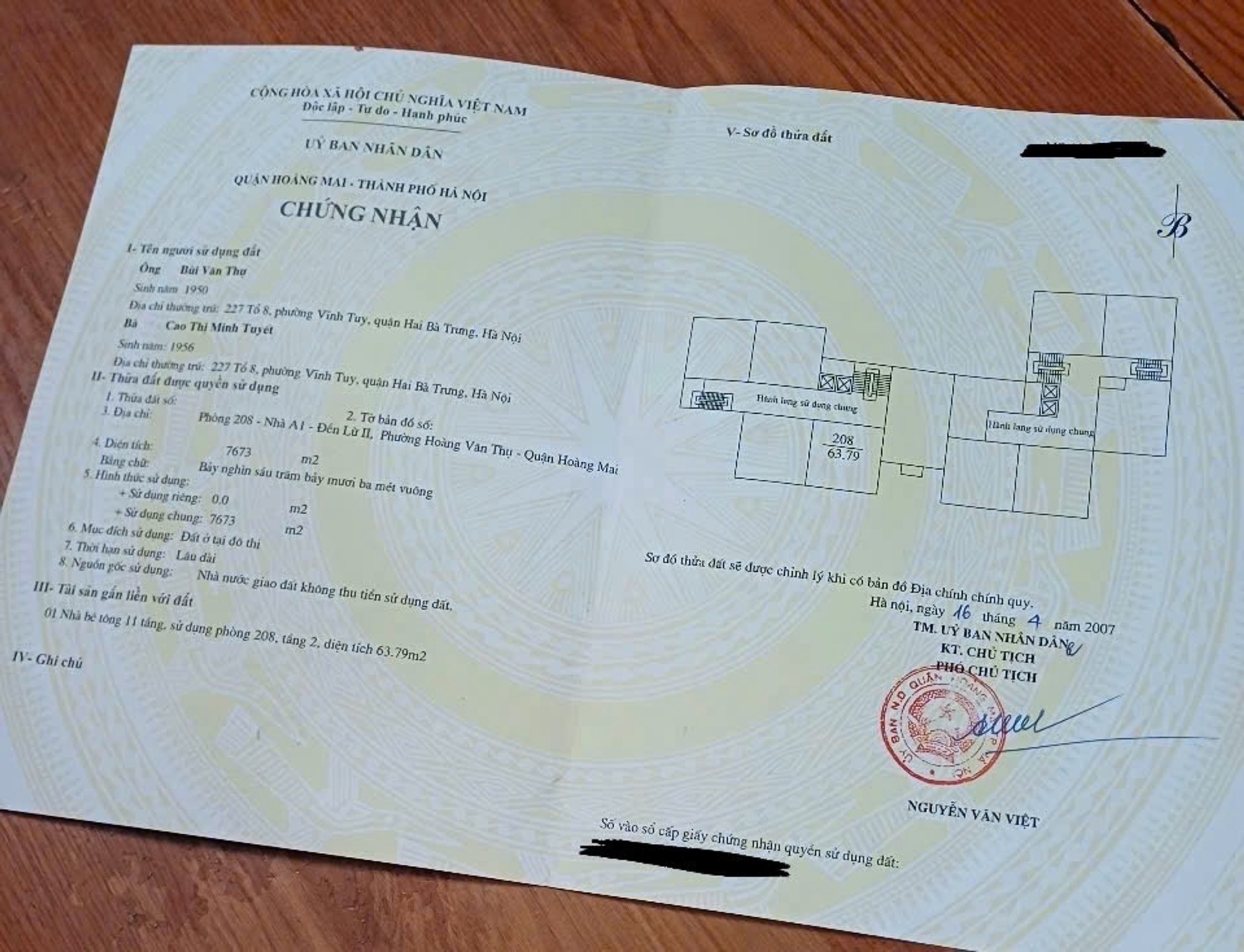 Bán nhà Hoàng Mai - diện tích 64m2 1 tầng - Sổ đỏ chính chủ - giá 5 tỷ