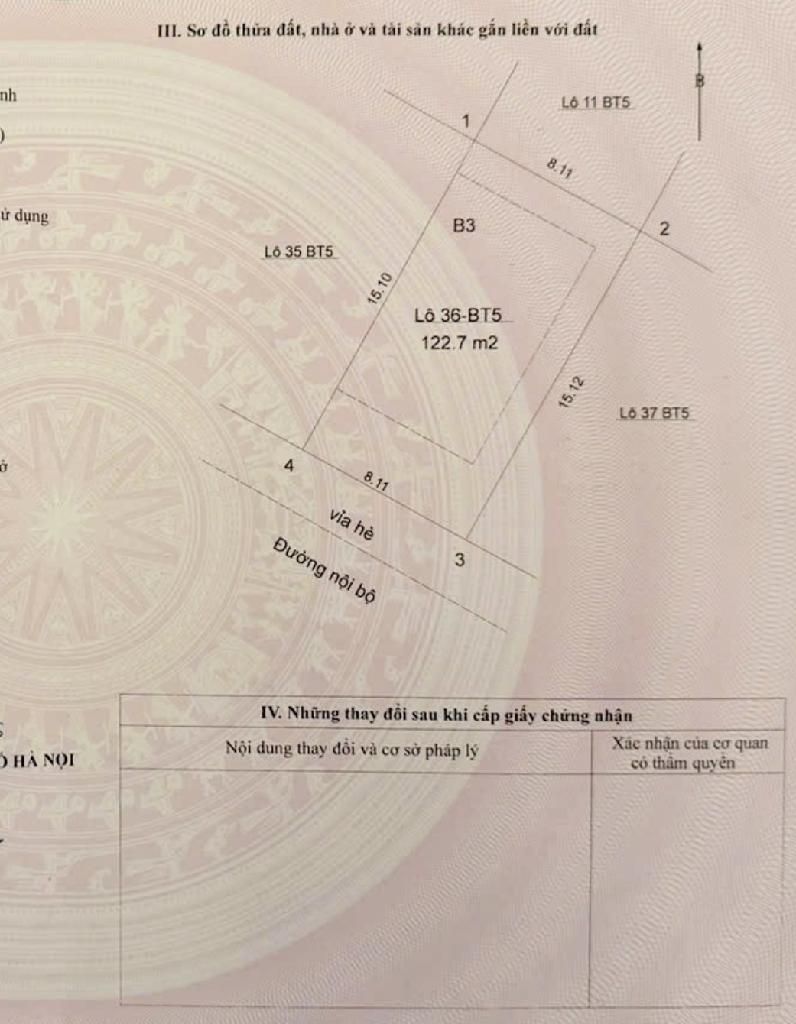 Bán nhà Cầu Bươu - diện tích 122.7m2 5 tầng - Lô góc 2 mặt thoáng - giá 31,5 tỷ