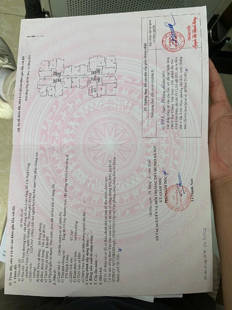 Bán nhà Hoàng Mai - diện tích 97m2 26 tầng - Sổ đỏ chính chủ - giá 8,7 tỷ