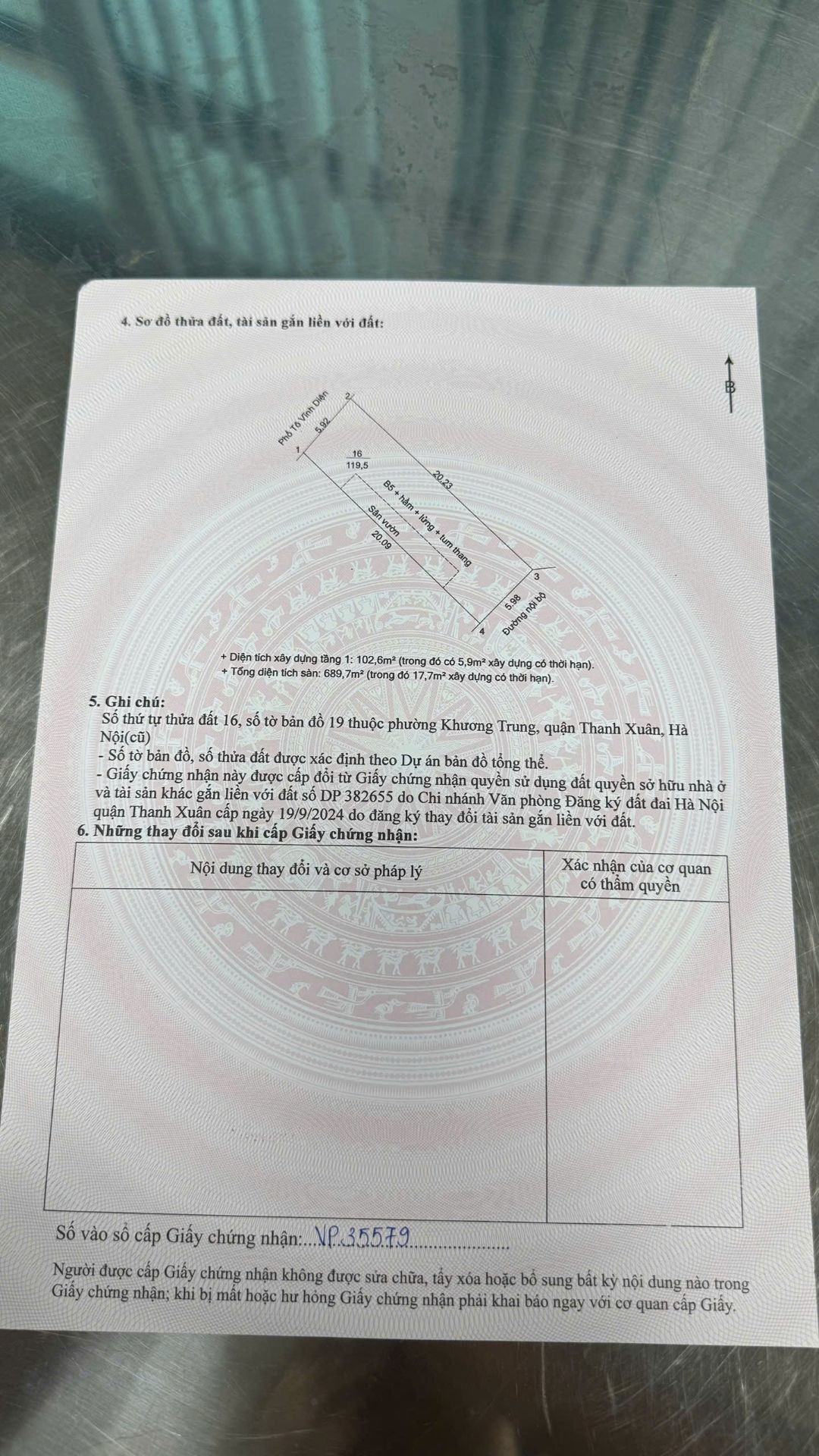 Bán nhà Tô Vĩnh Diện - diện tích 125m2 8 tầng - Thoáng trước, sau - giá 75 tỷ
