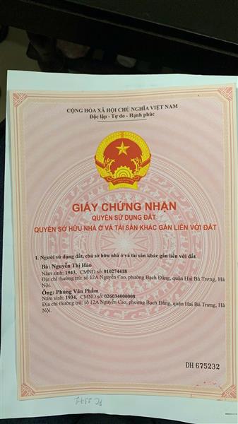 Bán nhà Nguyễn Cao - diện tích 58m2 4 tầng - Lô góc 2 mặt thoáng - giá 25 tỷ