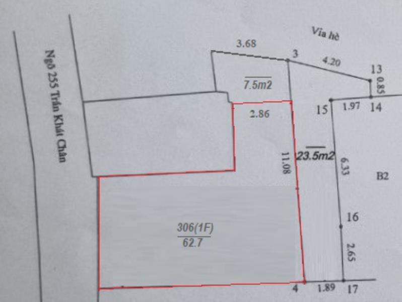 Bán nhà Trần Khát Chân - diện tích 95m2 2 tầng - Mặt phố trung tâm - giá 40 tỷ
