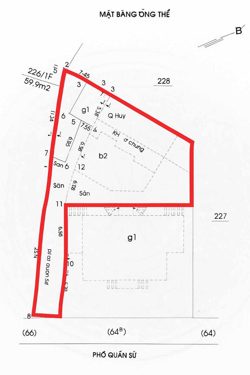 Bán nhà Quán Sứ - diện tích 389m2 1 tầng - Lô góc 3 mặt thoáng - giá 299 tỷ