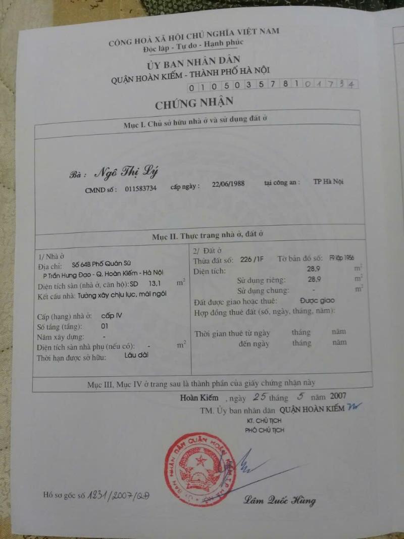 Bán nhà Quán Sứ - diện tích 389m2 1 tầng - Lô góc 3 mặt thoáng - giá 299 tỷ