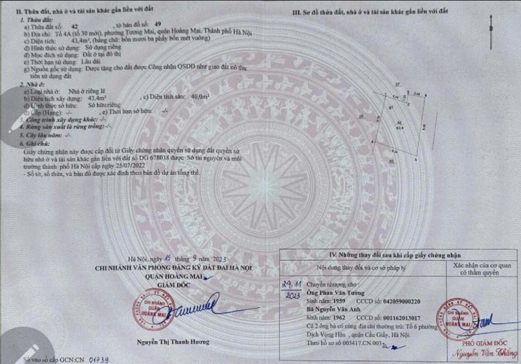 Bán nhà Trương Định - diện tích 43m2 4 tầng - Lô góc - giá 18,5 tỷ
