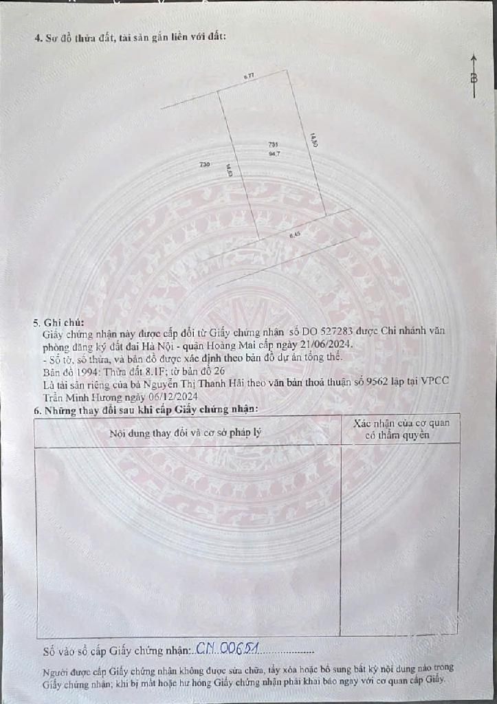 Bán nhà Tam Trinh - diện tích 95m2 7 tầng - ô tô tránh - giá 27,9 tỷ
