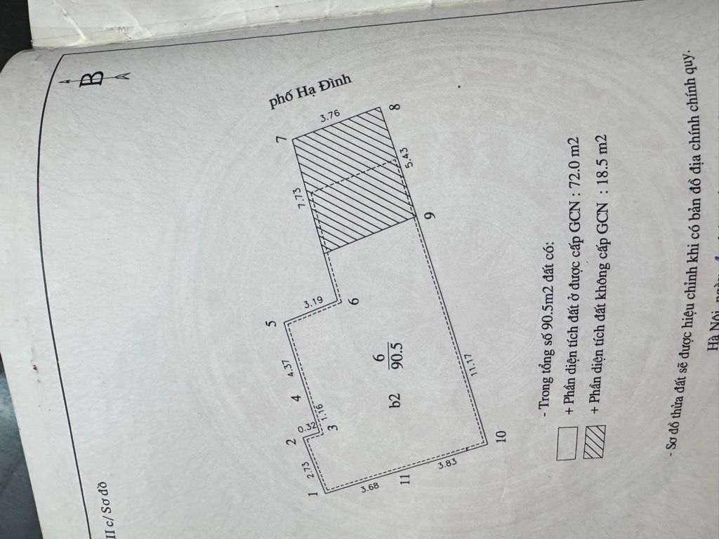Bán nhà Hạ Đình - diện tích 72m2 3 tầng - Lô góc 2 mặt thoáng - giá 30,5 tỷ