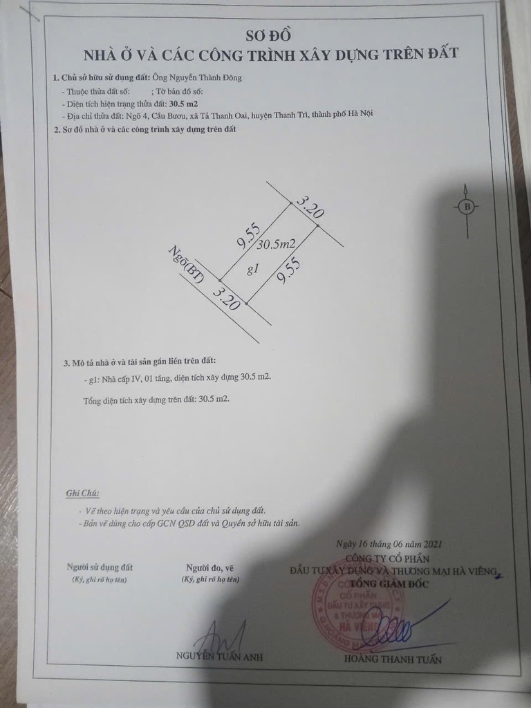 Bán nhà Cầu Bươu - diện tích 30m2 2 tầng - ngõ ô tô - giá 1,6 tỷ