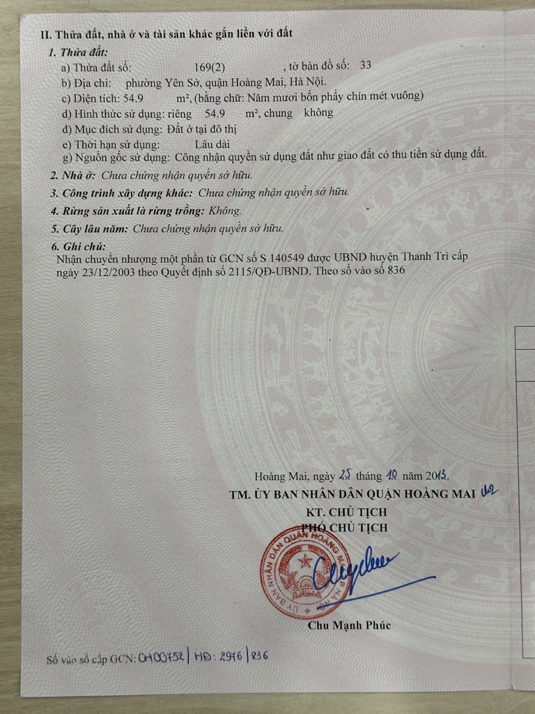 Bán nhà Hưng Phúc - diện tích 54m2 5 tầng - Ngõ thông, ô tô đỗ cửa - giá 11,8 tỷ