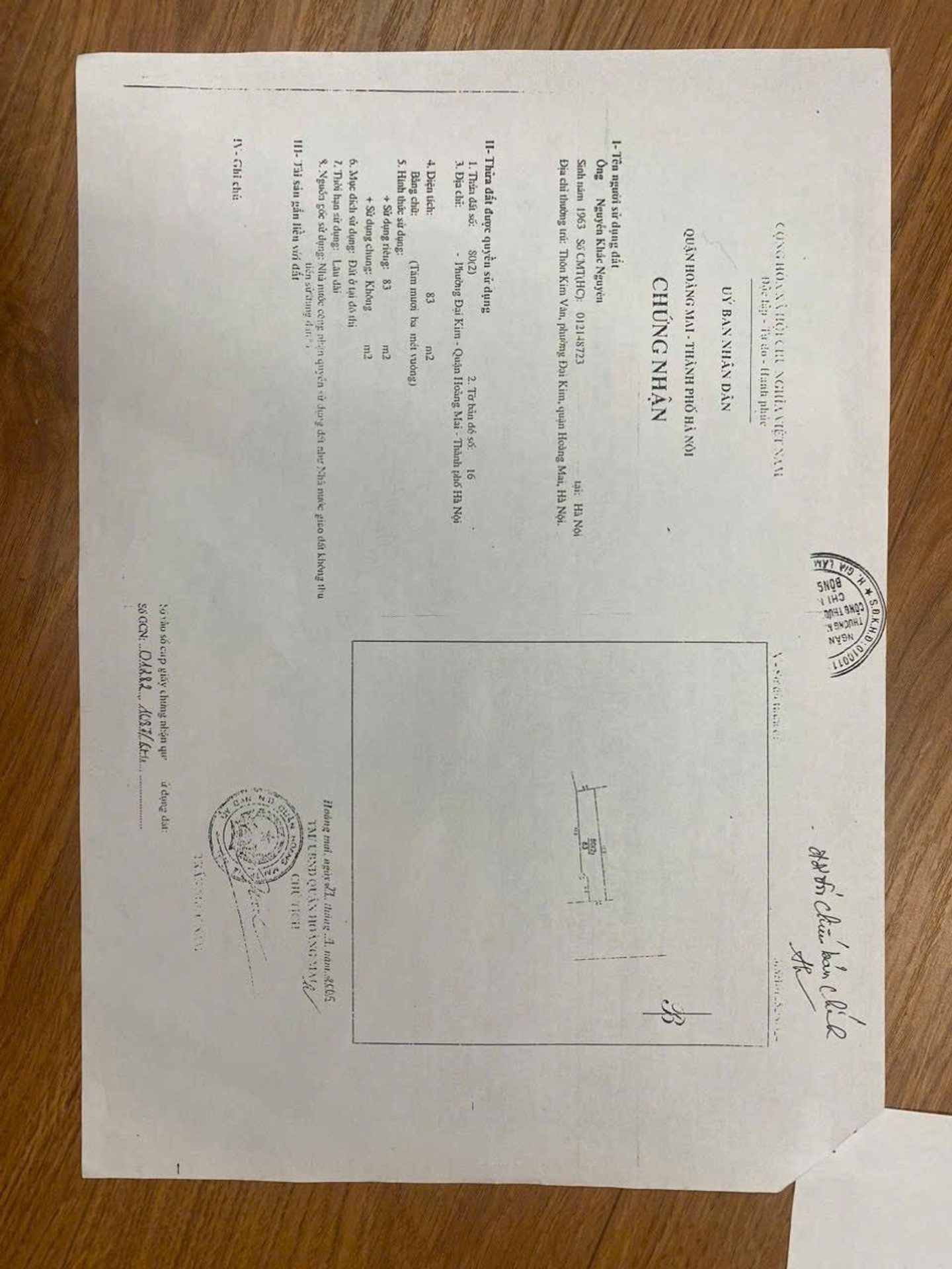 Bán nhà Kim Giang - diện tích 83m2 6 tầng - Mặt phố VIP kinh doanh sầm uất - giá 43 tỷ