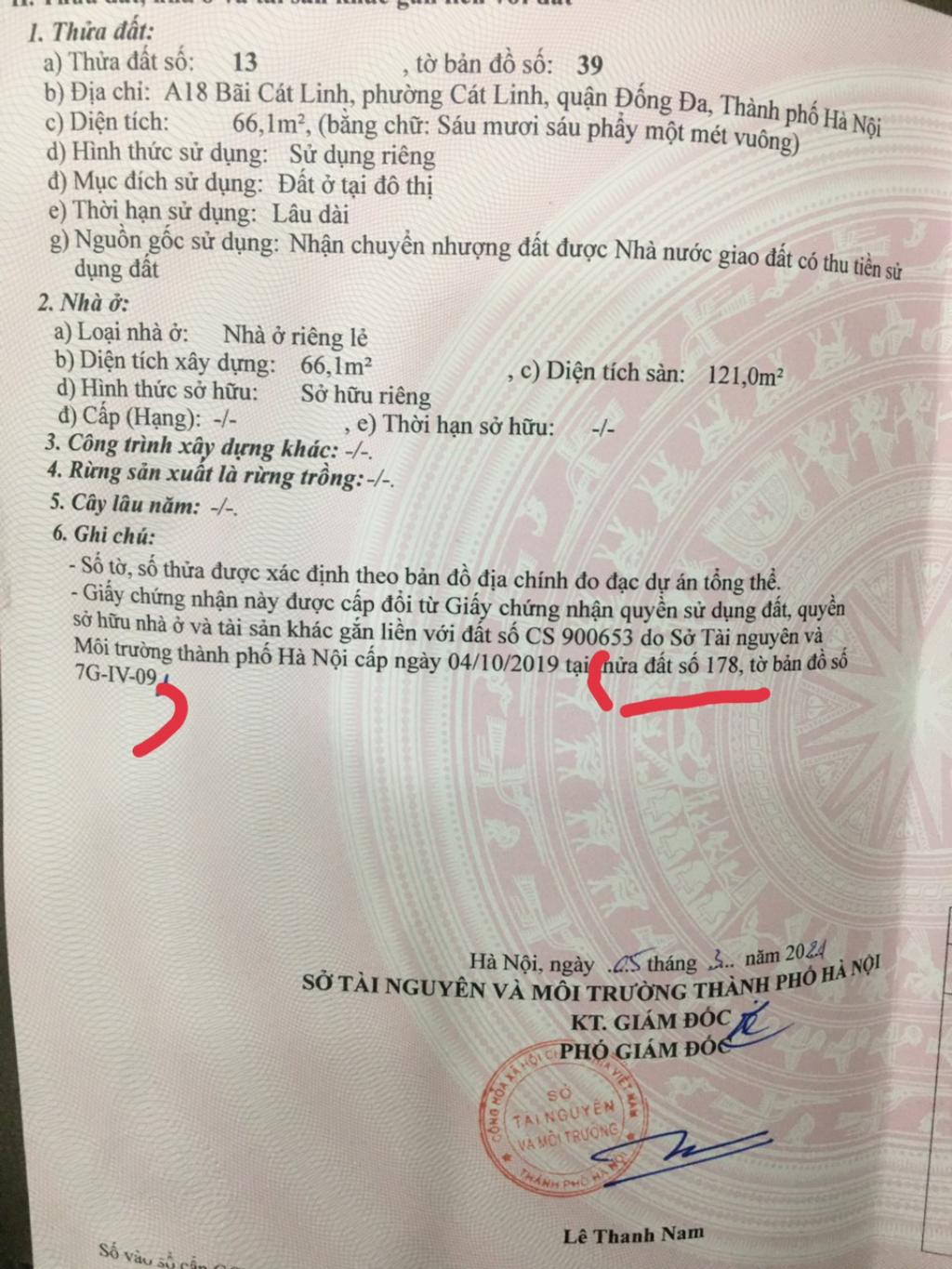 Bán nhà Cát Linh - diện tích 66m2 1 tầng - Ngõ ô tô tránh - giá 14,7 tỷ