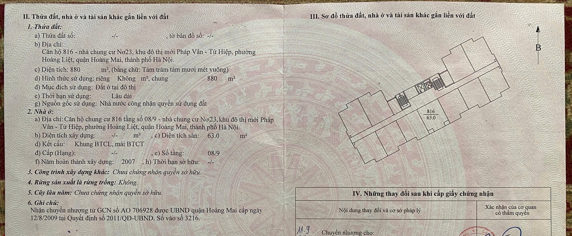 Bán nhà Hoàng Mai - diện tích 63m2 8 tầng - Chung cư thấp tầng - giá 4,75 tỷ