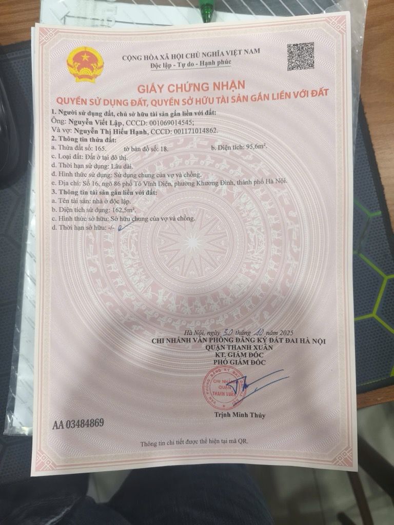 Bán nhà Tô Vĩnh Diện - diện tích 95.6m2 3 tầng - Lô góc 2 mặt thoáng - giá 40,5 tỷ