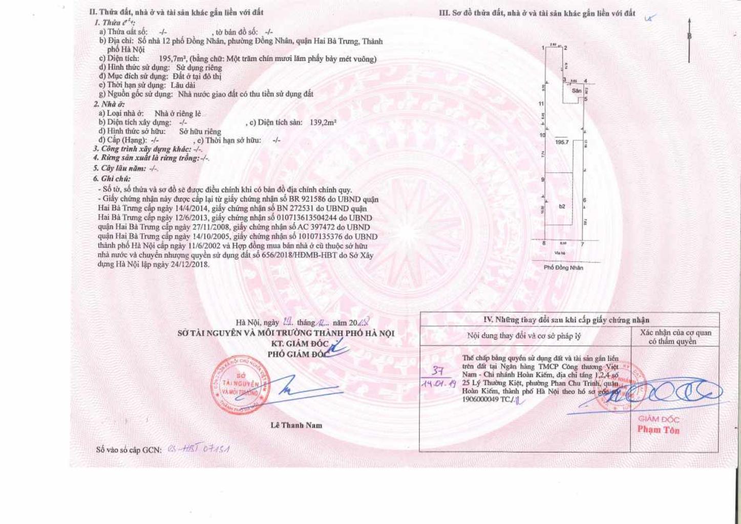 Bán nhà Đồng Nhân - diện tích 181m2 10 tầng - Mặt phố trung tâm quận Hai Bà Trưng - giá 179 tỷ