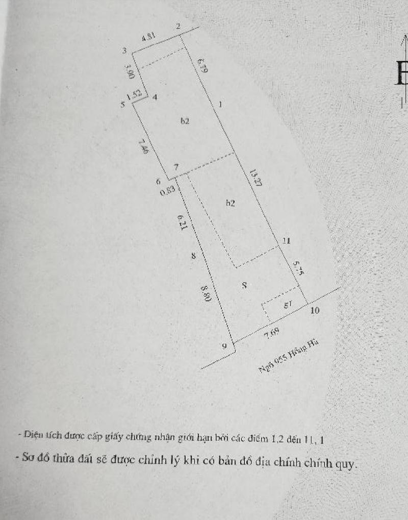 Bán nhà Hồng Hà - diện tích 170m2 3 tầng - Mặt ngõ thông - giá 35 tỷ