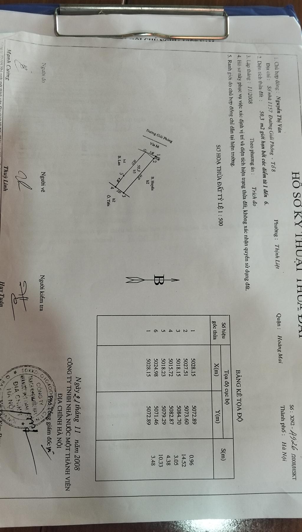 Bán nhà Giải Phóng - diện tích 44m2 3 tầng - Mặt phố, gần bến xe Giáp Bát - giá 15,7 tỷ