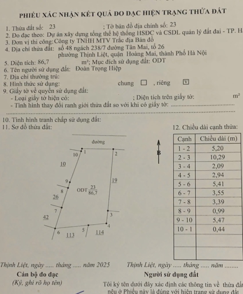 Bán nhà Tân Mai - diện tích 73m2 1 tầng - Ô tô đỗ cửa - giá 8 tỷ
